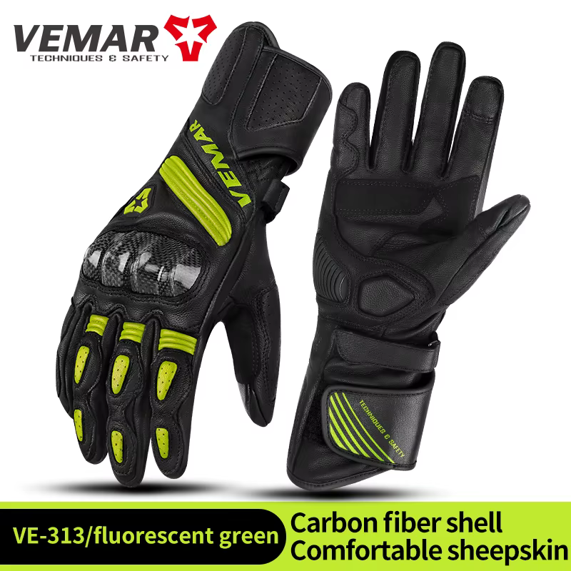 Gants de moto VEMAR Locomotive rétro en cuir de chèvre, longs, de protection, pour toutes saisons, c
