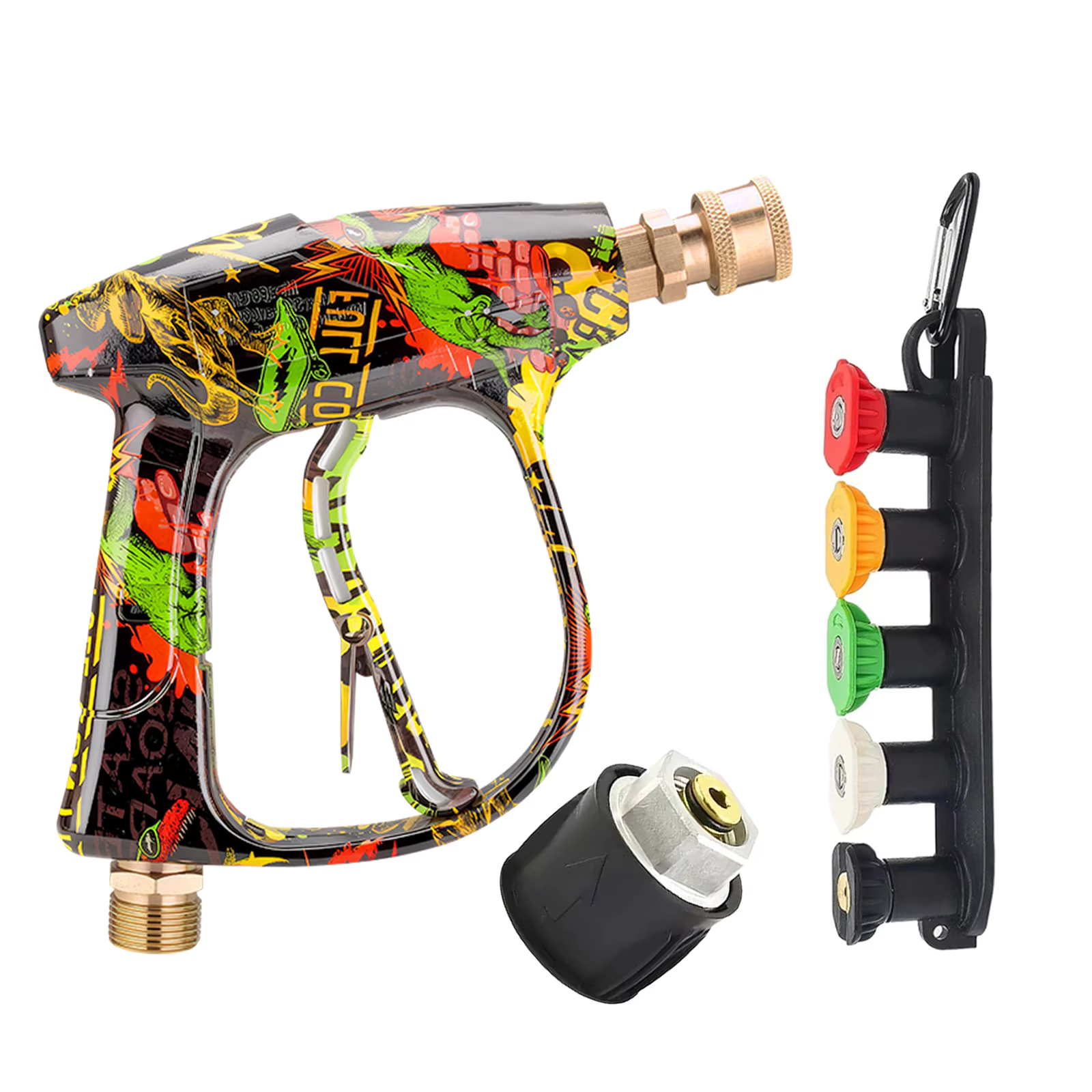Pistolet haute pression repoussé à l'épreuve du temps, avec ensemble de buses assorties, base robust