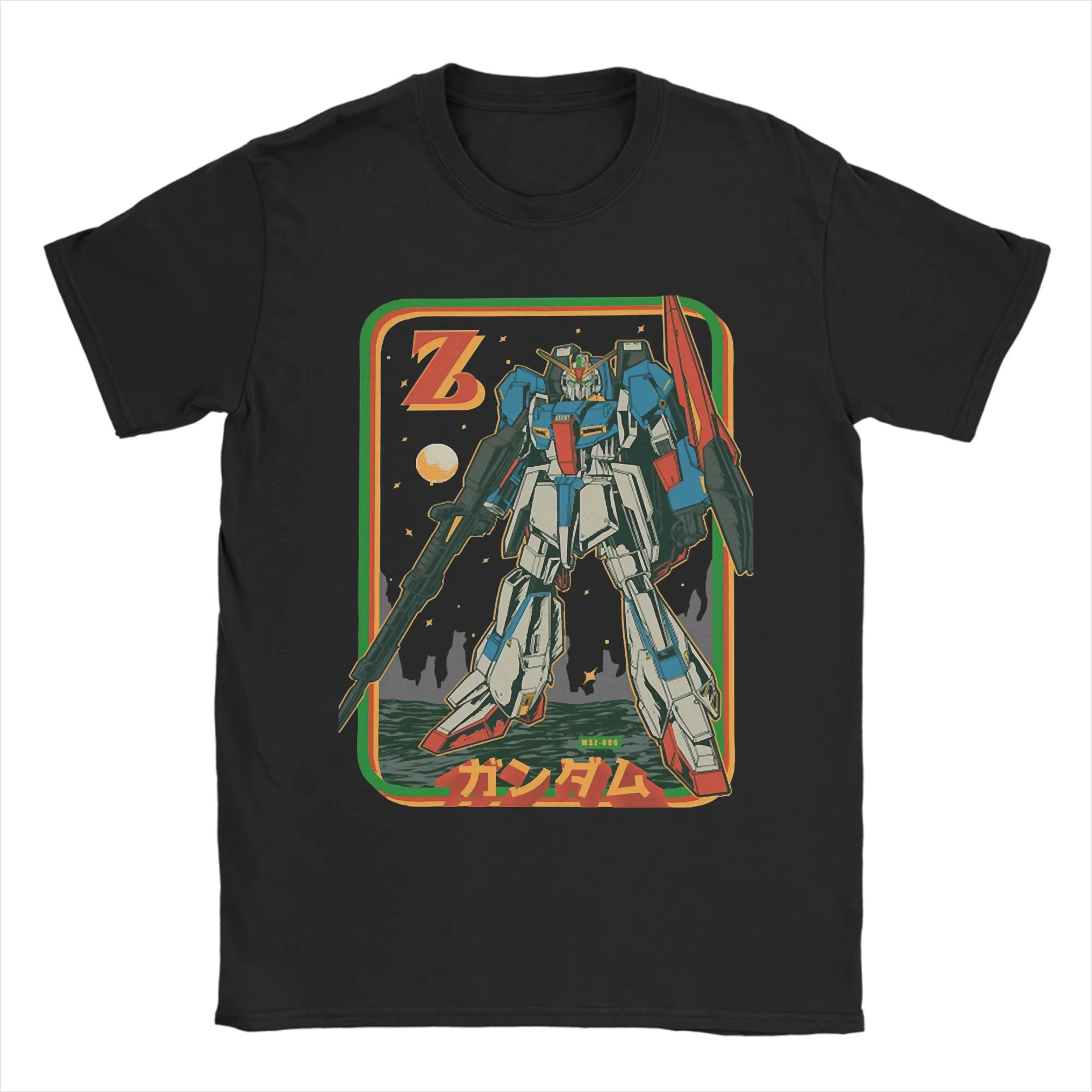 T-Shirt rétro Zeta Gundam pour hommes, Vintage, 100% coton, col rond, manches courtes, vêtements nou