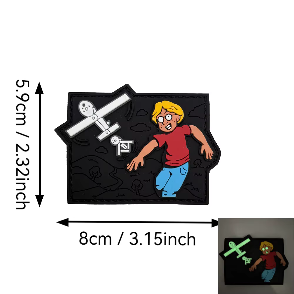 Accessoires de sac d'extérieur 3D PVC caoutchouc lumineux Drone garçon brassard personnalisé militai