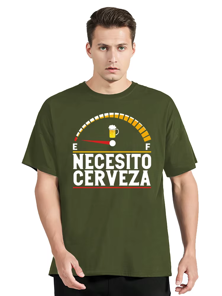 Men's Clothing Oversized T-shirt Necesito Cerveza Spanish I Need Beer Quote Saying T Shirt Custom Co
