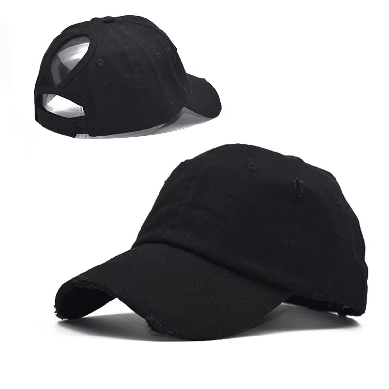 Casquette de baseball personnalisée avec logo, trou pour queue de cheval, chapeau de sport d'été/d'h
