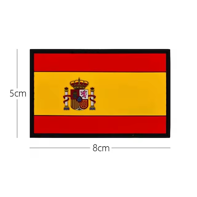Patchs de drapeau espagnol de qualité, crochet brodé, patchs de chapeau Cool, autocollant magique es