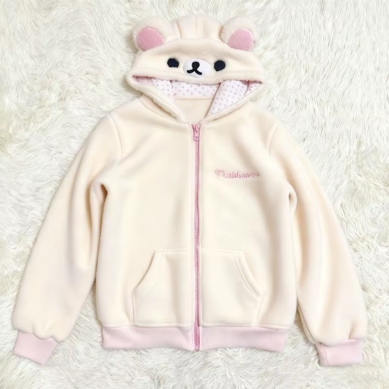 2025 Ropa Mujer japonais vestes à capuche vêtements pour femmes ours oreille à capuche fermeture écl