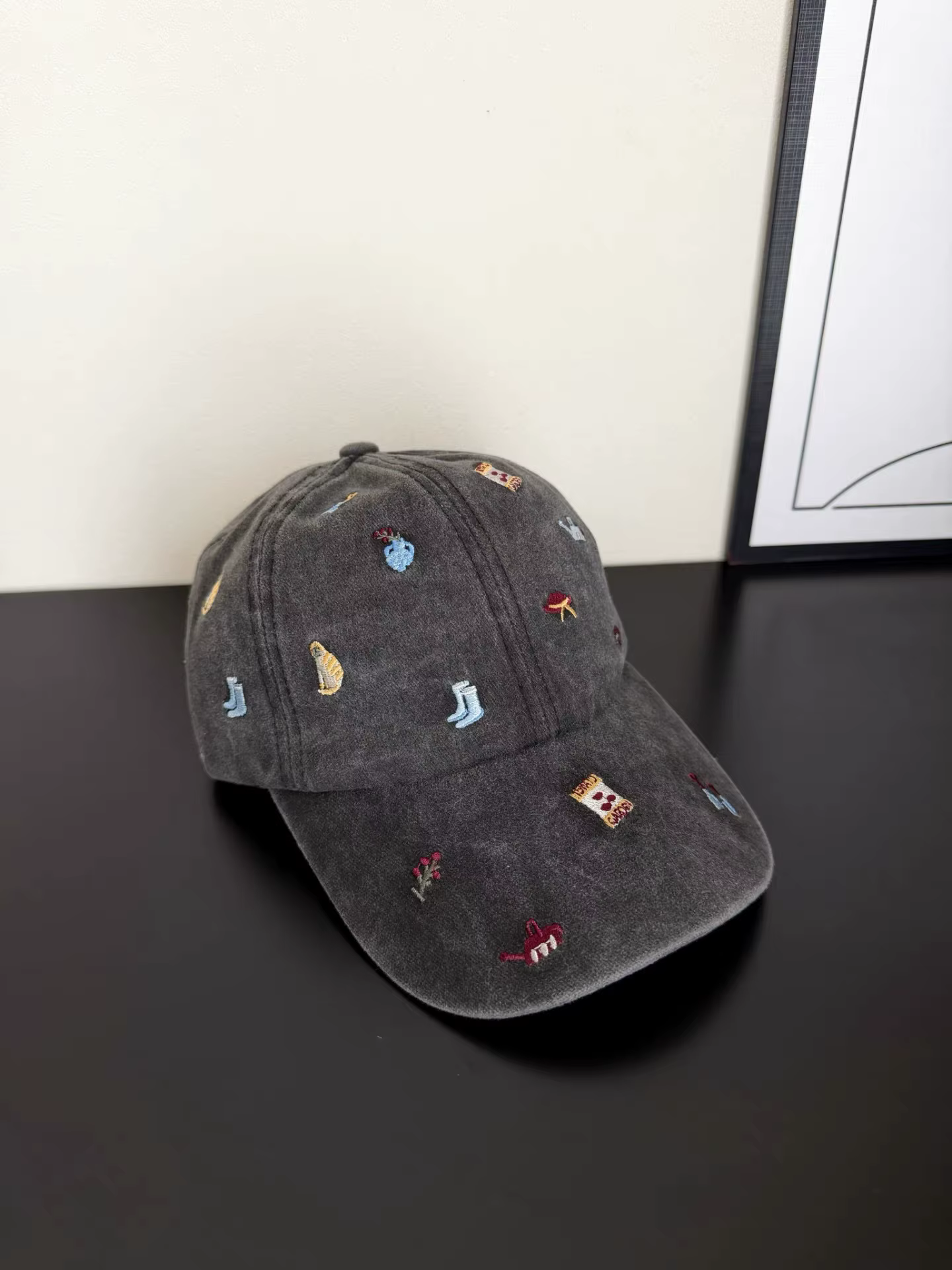 Casquette de baseball en coton lavé brodée de dessins animés personnalisés pour hommes et femmes, ca