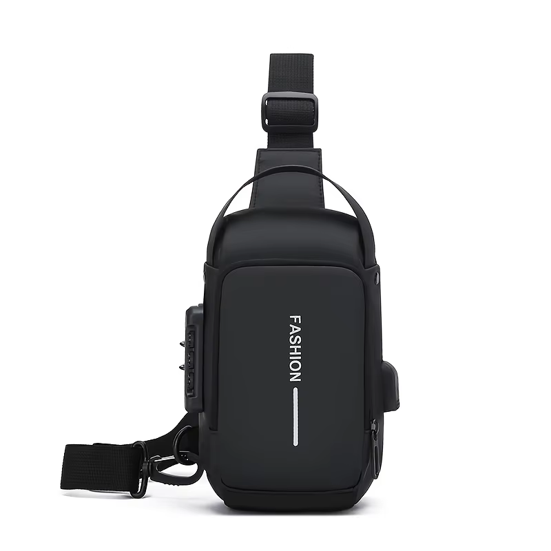 Sac à bandoulière en tissu Oxford durable pour hommes – Sac de poitrine élégant pour moto avec poche