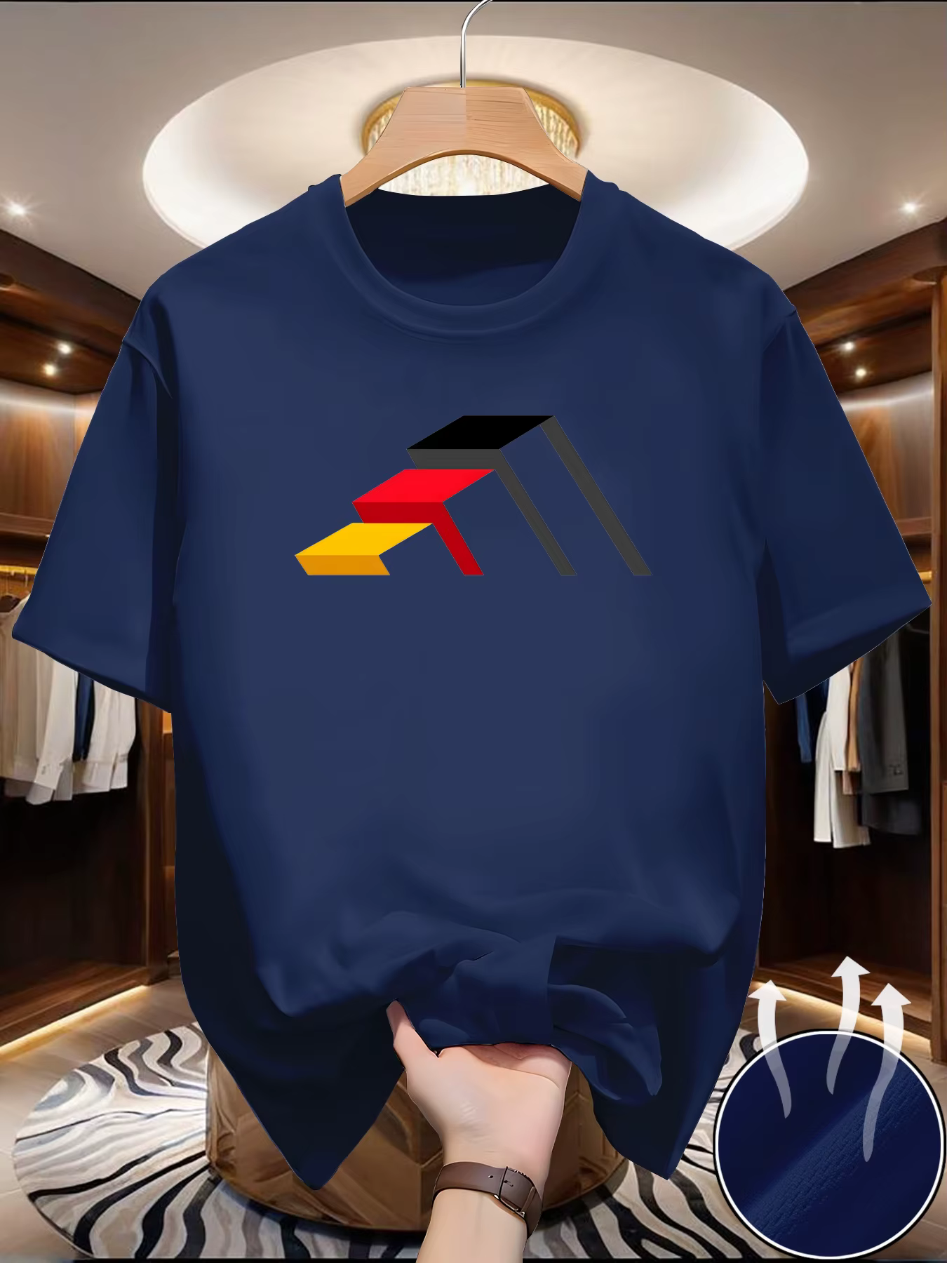 Nouveau t-shirt de sport d'été à manches courtes pour hommes - Col rond, coupe ample, respirant, ten