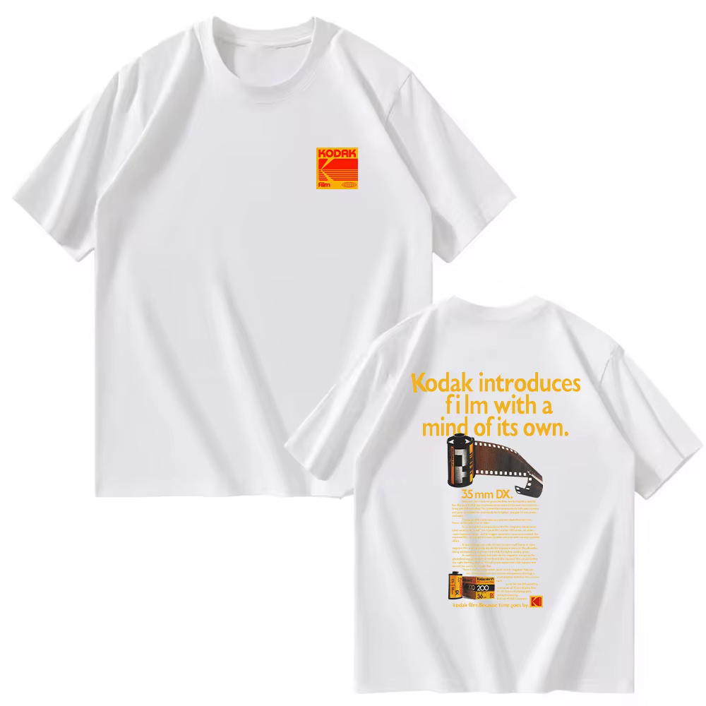 Kodak été marque mode tendance 100% pur coton hommes T-shirt sport quotidien rue décontracté absorba