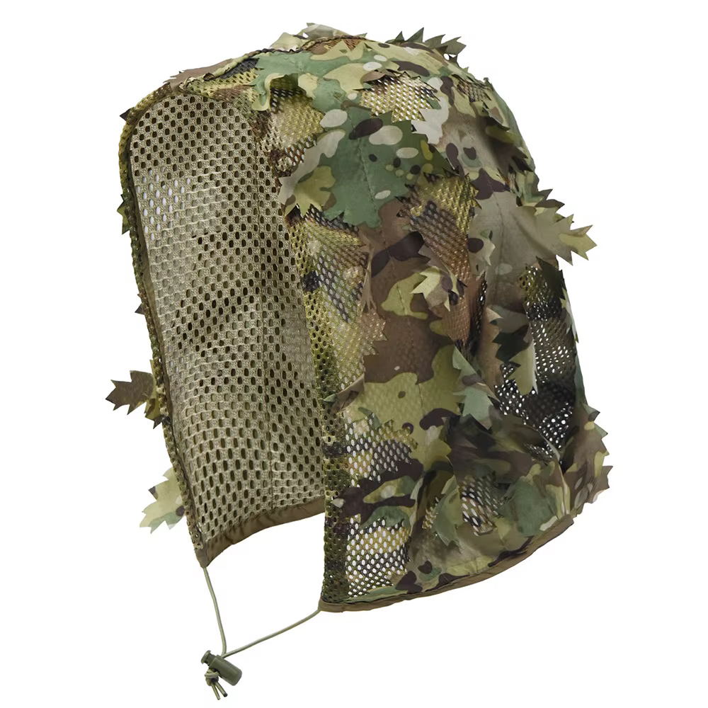 Cape tactique déguisée à feuilles, vêtements de chasse en maille, combinaison Ghillie respirante pou
