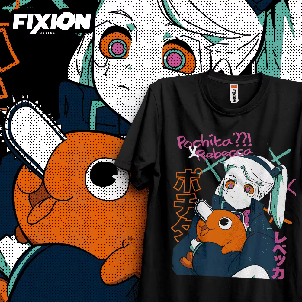 T-shirt pour l'anime Pochita X Rebecca – Mayo [N] # 3 Mange Tee