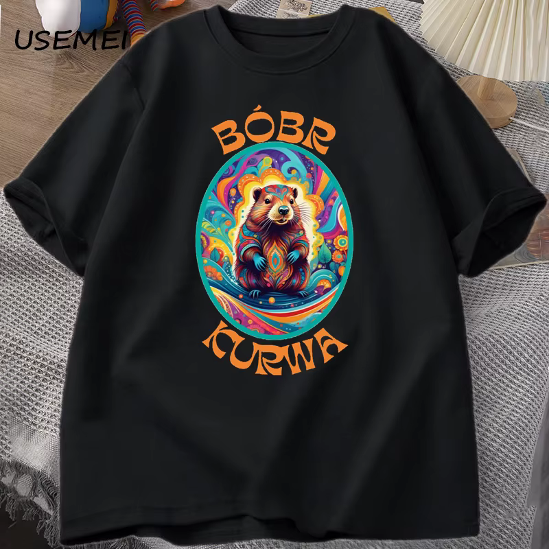 Bóbr Kurwa Gladiator t-shirts pour hommes femmes la gloire de Rome T-Shirt graphique Bober Beaver Bo