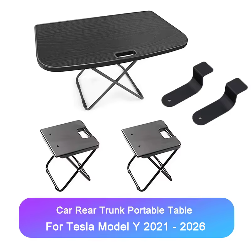 Table de pique-nique portable pour coffre de Tesla Model Y Juniper 2025 2026, accessoires de voyage 