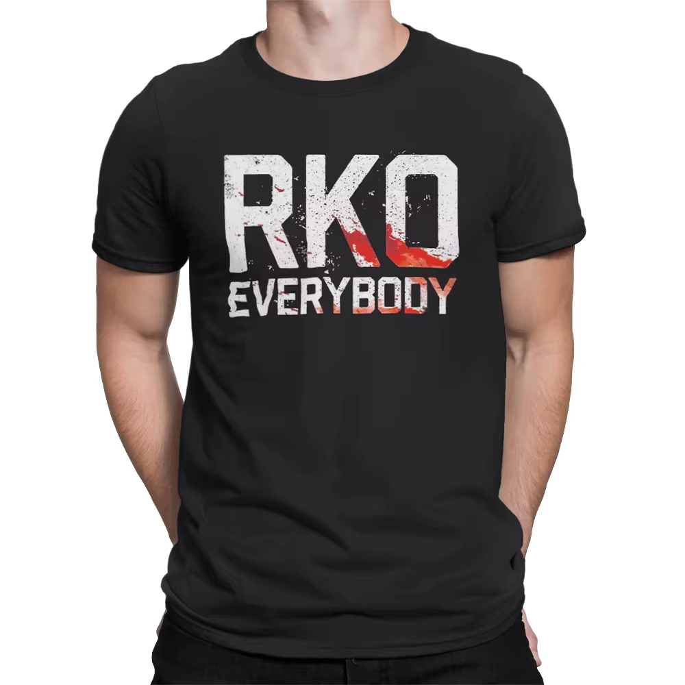 RKO – t-shirt déchiré pour hommes et femmes, décontracté, en pur coton, à manches courtes, pour fans