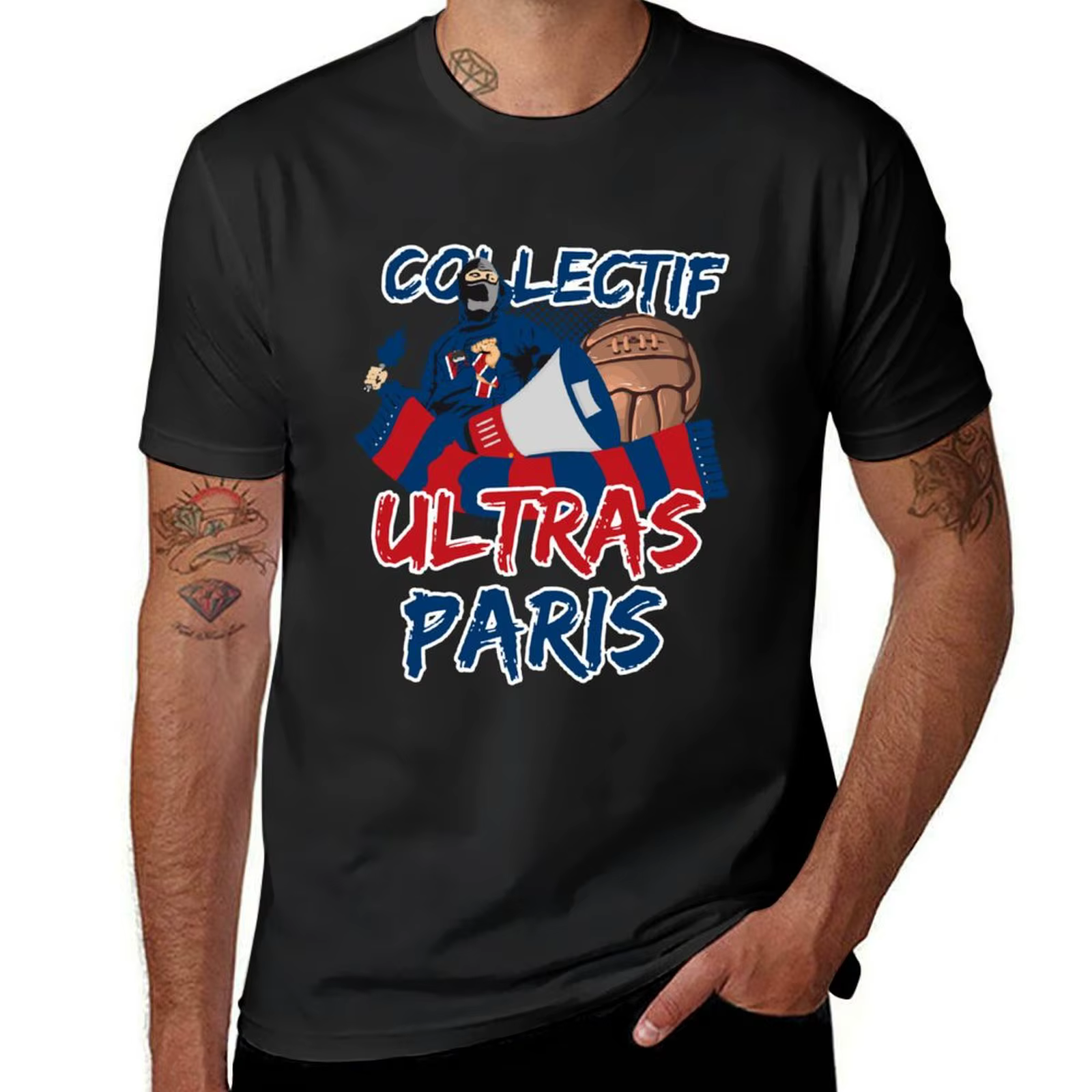 T-Shirt Ultras Paris Personnalisé pour Homme, Vêtements Esthétiques, Grandes Tailles, Surdimensionné