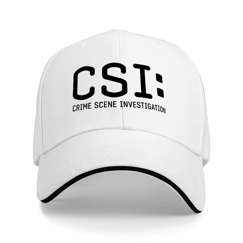 Casquette de baseball noire avec logo CSI Crime Investigation, chapeau classique réglable pour homme