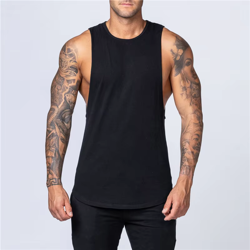 Vêtements de sport pour hommes, débardeur d'été en coton, Fitness, Jogging, musculation, chemise san