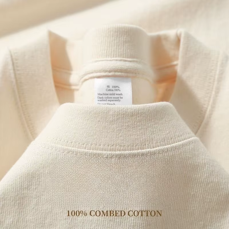T-shirt Homme Vert Forêt Robuste 400 grammes Coton Pur Américain Manches Courtes Été Décontracté Hau
