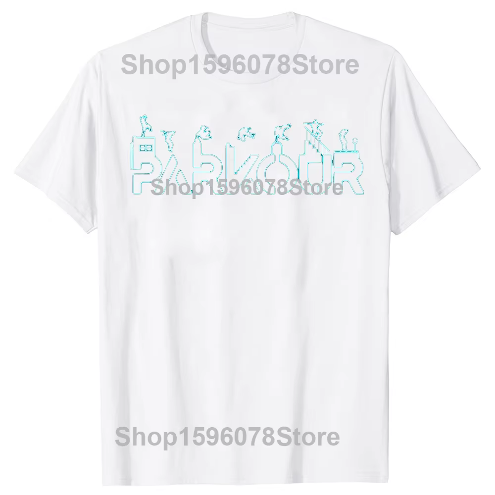 T-shirts de sport Parkour et Freerunning pour hommes et femmes, T-shirt imprimé tendance, ample, sur
