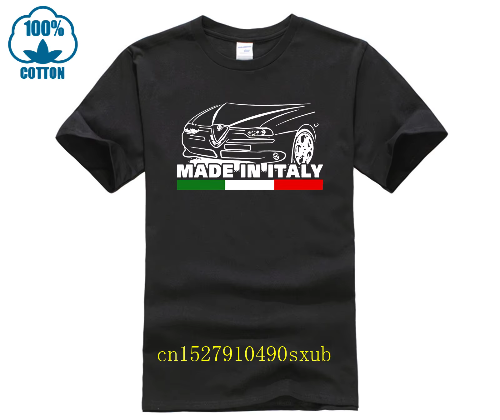 Alfa décontracté col rond ample été T-shirt pour hommes Romeo fabriqué en italie col rond cool homme