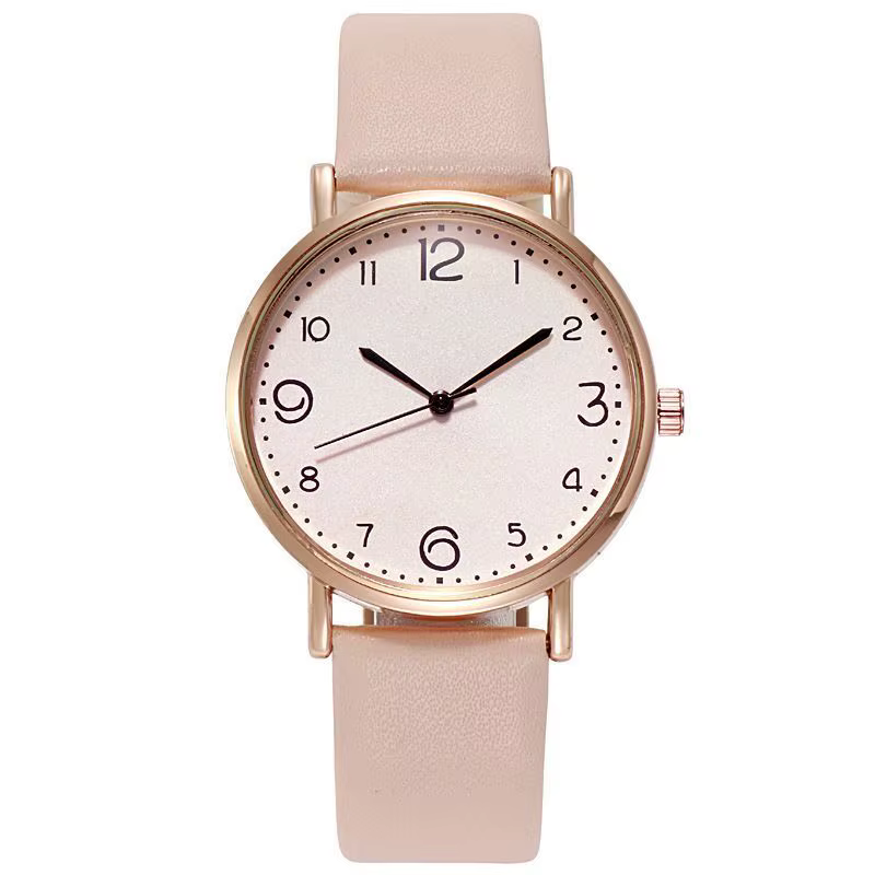 Montres pour femmes, montre à Quartz analogique en cuir avec chiffres arabes décontractés
