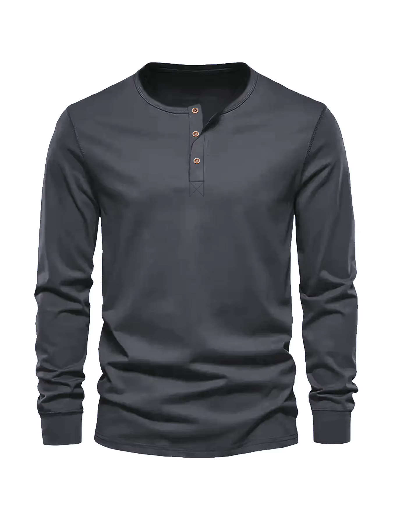 T-shirt à manches longues pour hommes, col Henley, coupe cintrée, chemise à bascule, hauts de Fitnes