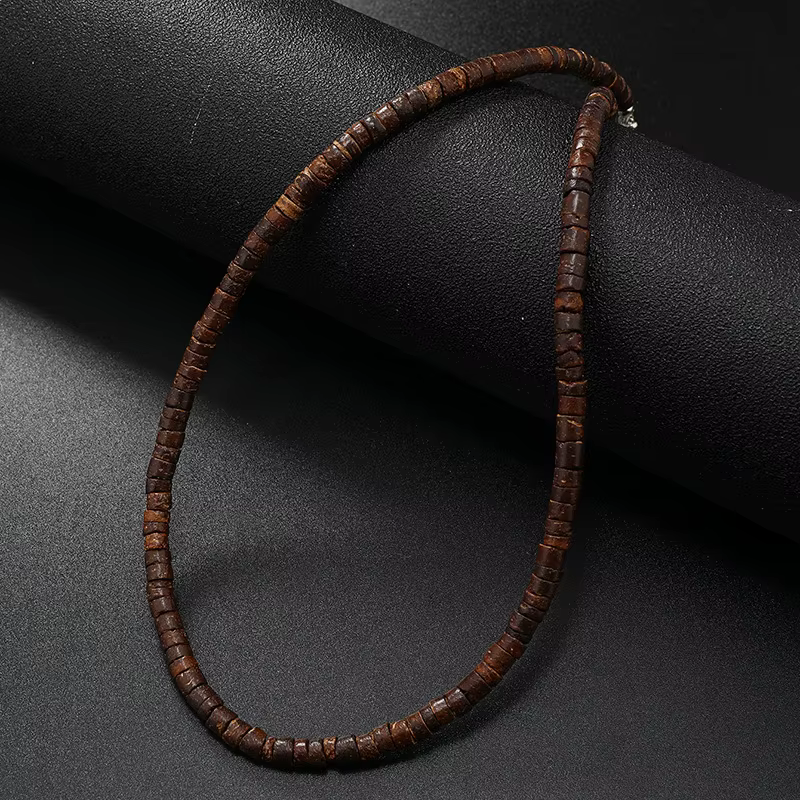 Collier pour hommes nouveau collier Vintage en coquille de noix de coco Turquoise, collier de statio