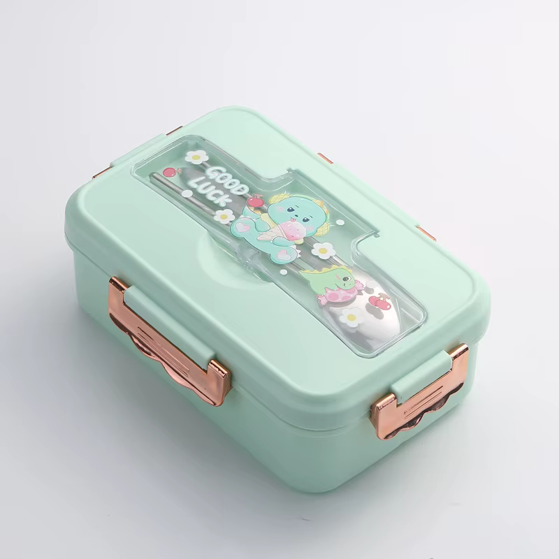 Boîte à déjeuner Bento pour enfants filles, étudiants de dessins animés, dinosaure mignon Kawaii cha