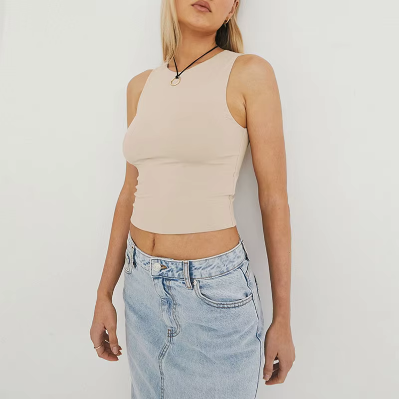 Chemise sans manches à fond serré avec haut dos nageur à col rond