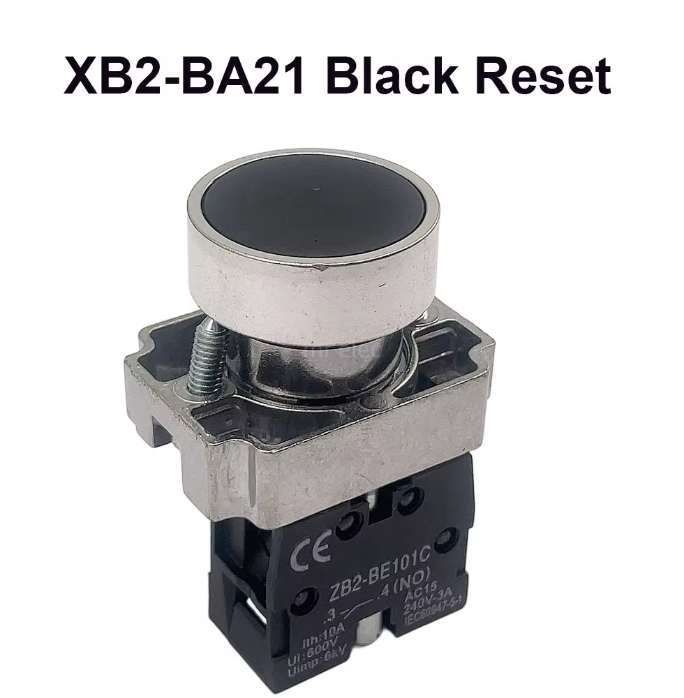 Bouton de démarrage à tête plate vert XB2BA31C BA51C BA21 BA42C, interrupteur à bouton métallique