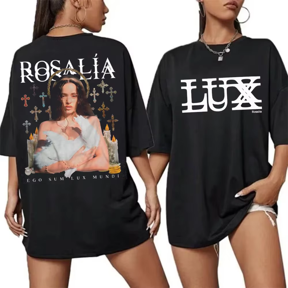 T-shirt Rosalia Lux Tour 2026, imprimé graphique vintage, en coton, T-shirt Rosalia, cadeau rétro po