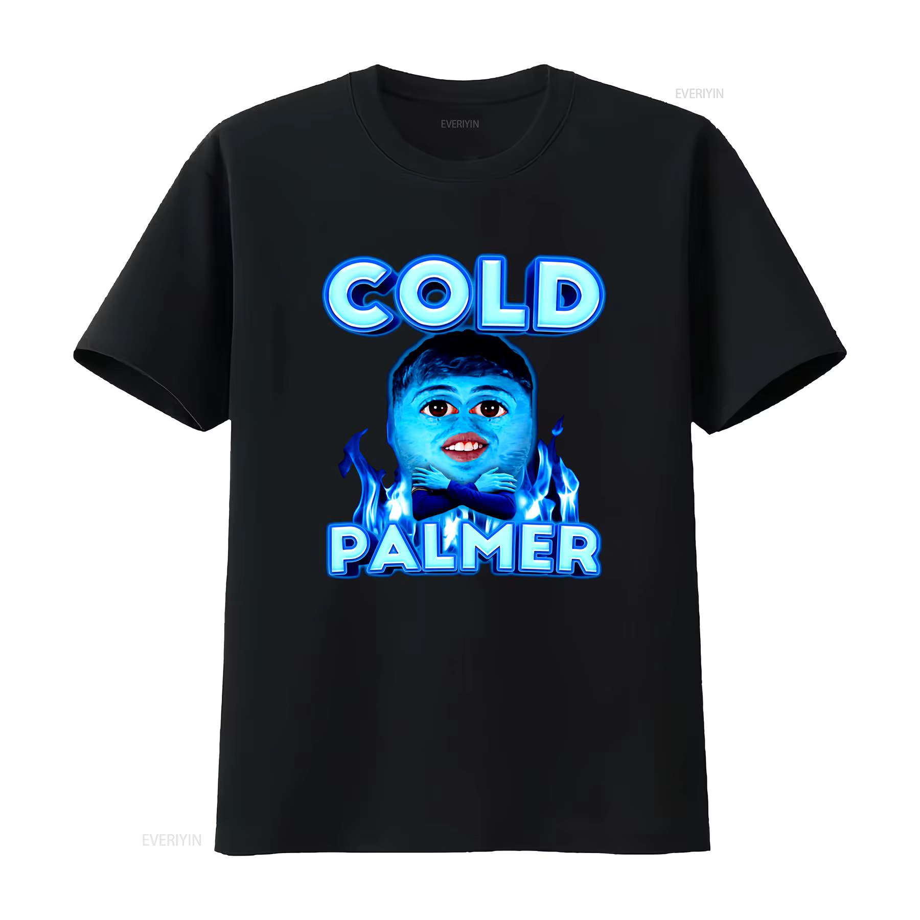 Cold Palmer Cole M T-shirt en coton Fun Meme vintage Graphique délavé Polyvalent Casual Confortable 