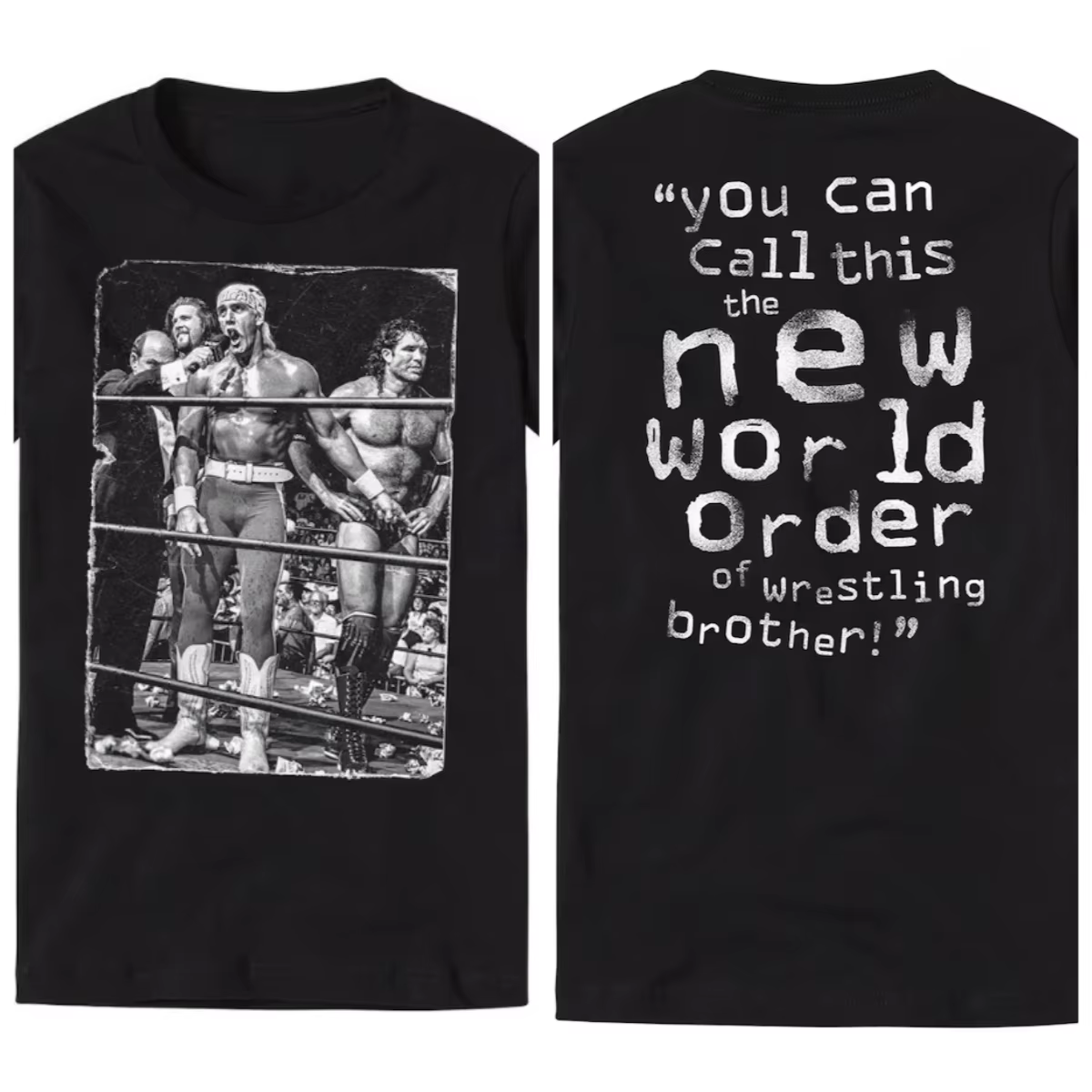 Nouveau nWo le troisième homme 100% coton chemise homme surdimensionné noir imprimé graphiques chemi