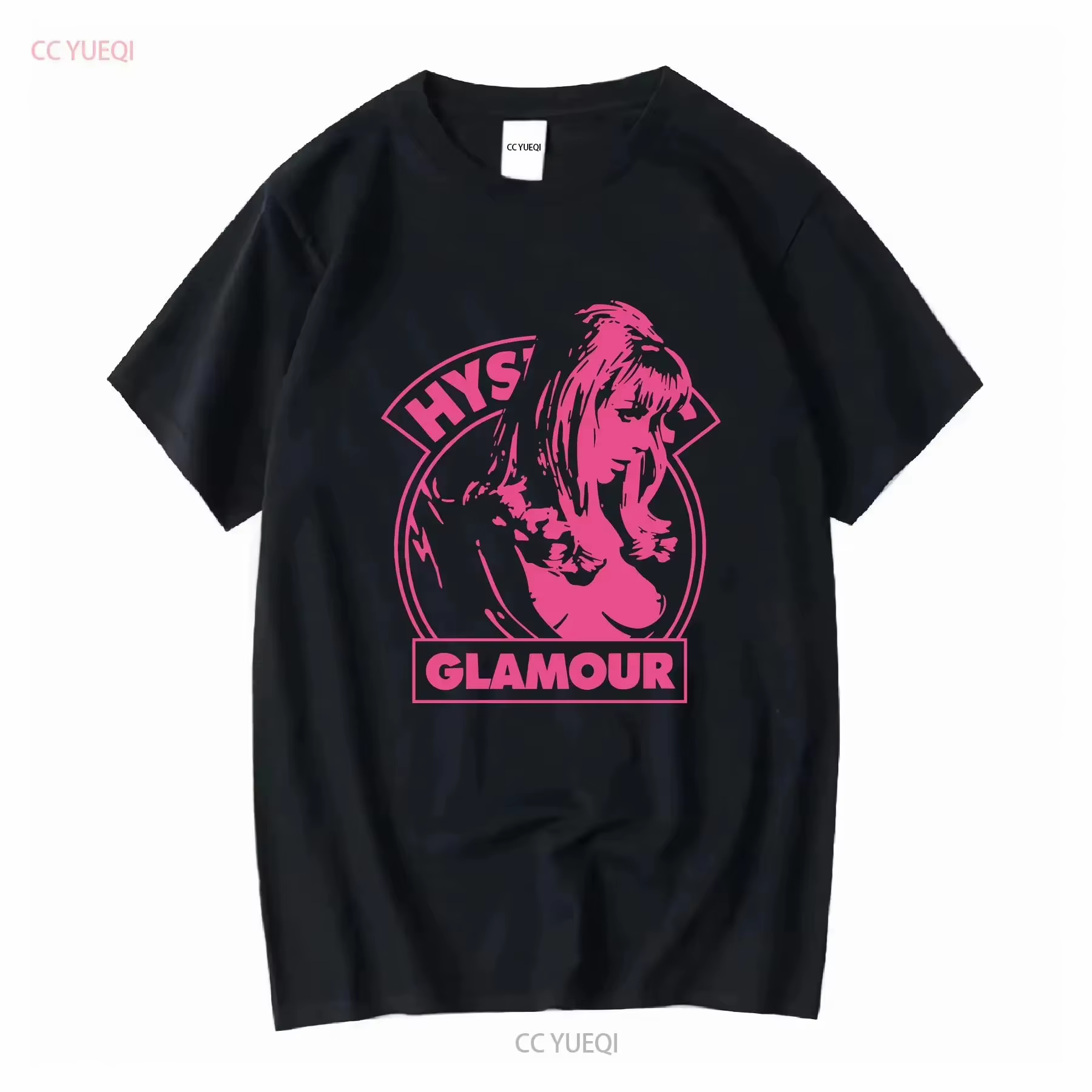 T-shirt unisexe Hysterical Glamour avec grand logo Hiss Girl 1436 No MV617, graphisme vintage délavé