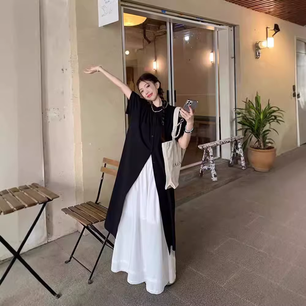 Ensemble de mode décontracté pour femmes en été, légèrement gros, portant une chemise haut de gamme,