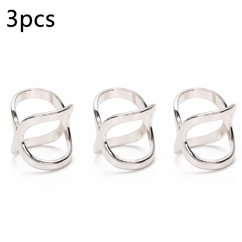 Broches métalliques en forme de X pour foulard croisé, 3 pièces, à la mode, avec nœud creux, porte-b