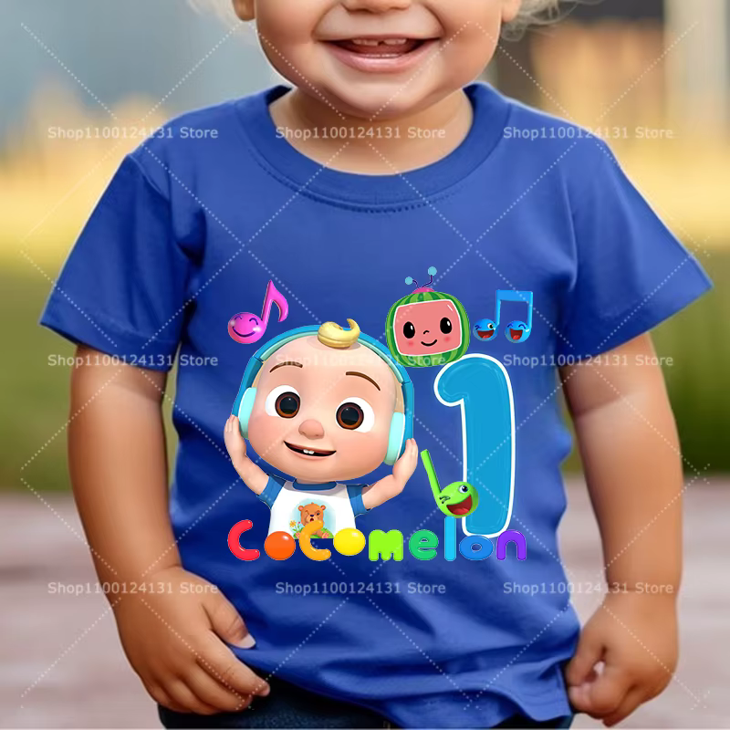 Cocomelons T-shirt pour garçon, vêtements de fête Anime Kawaii pour enfants, t-shirts en coton à man