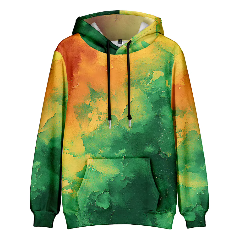 ​ Sweat à capuche décontracté pour hommes, bleu blanc dégradé, teinture par nouage, moderne, Streetw