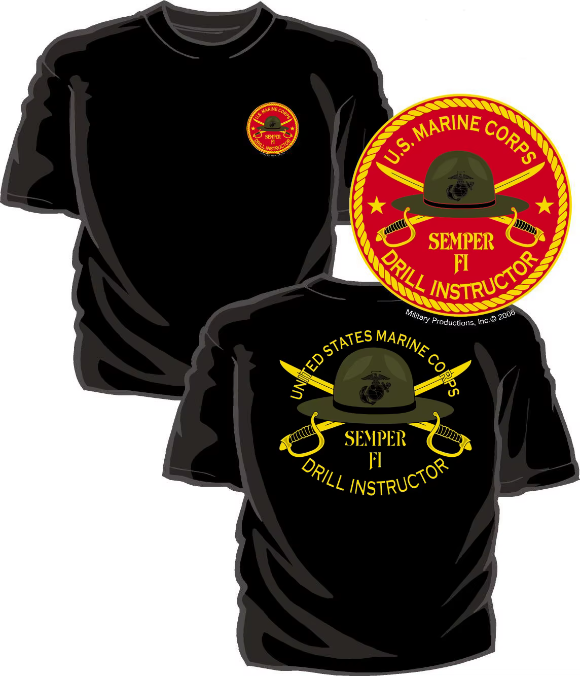 US Marine Corps Perceuse Instructeur T-Shirt 100% Coton O-cou D'été À Manches Courtes Casual Hommes 