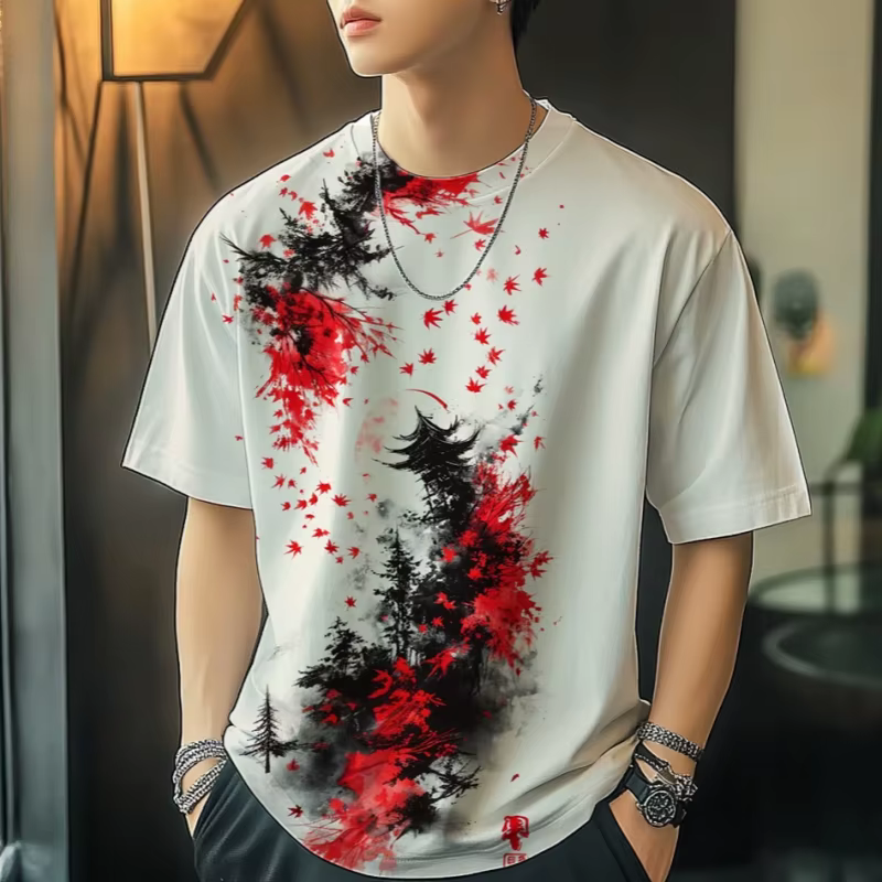 T-shirts graphiques de samouraï japonais à la mode pour hommes mode d'été Streetwear T-shirts imprim