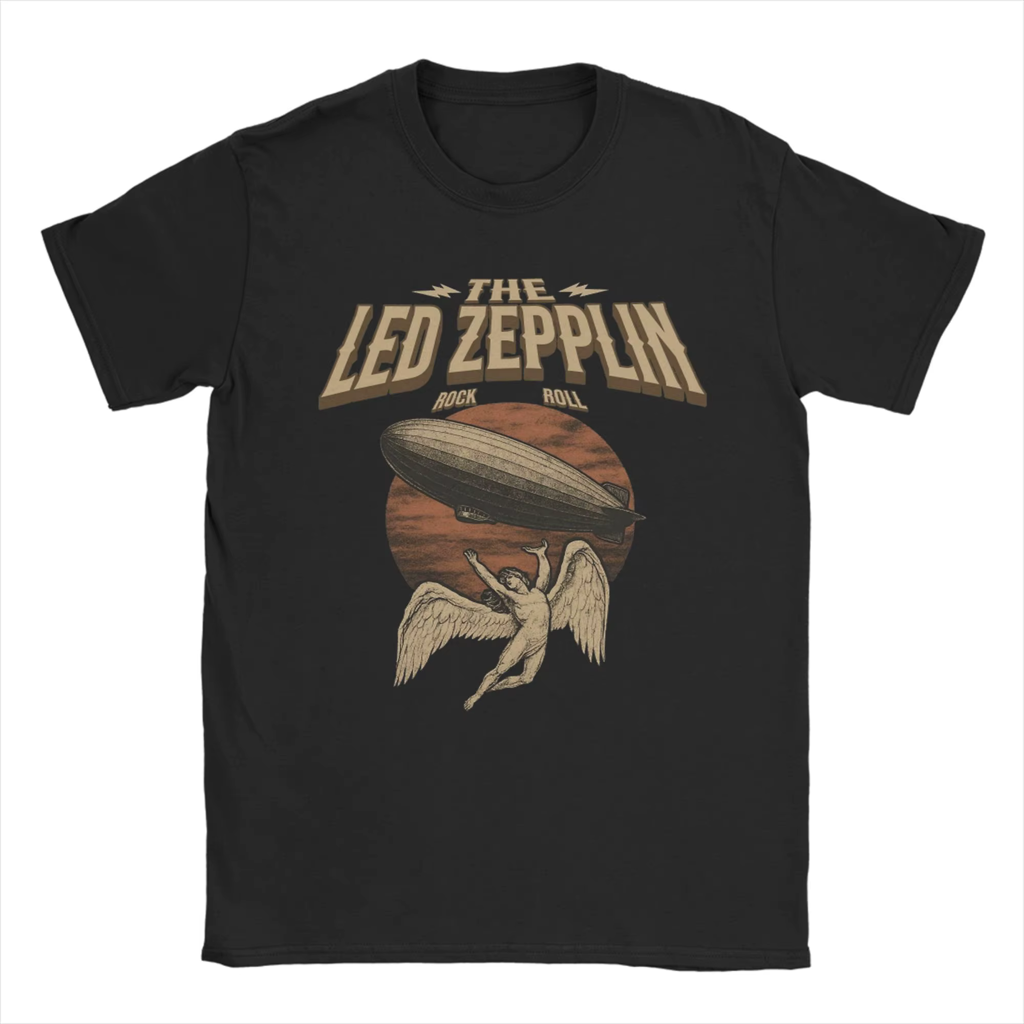 Hommes T-Shirt Led Zeppelins ange Zeppelin drôle pur coton T-Shirt à manches courtes T-Shirt col ron