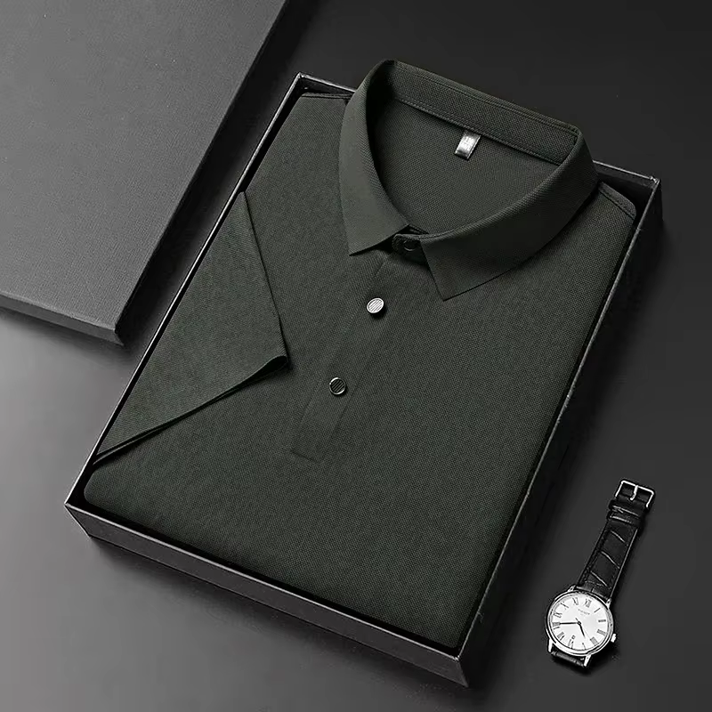 Chemises polo à manches courtes pour hommes, à motifs géométriques, décontractées, légères et respir