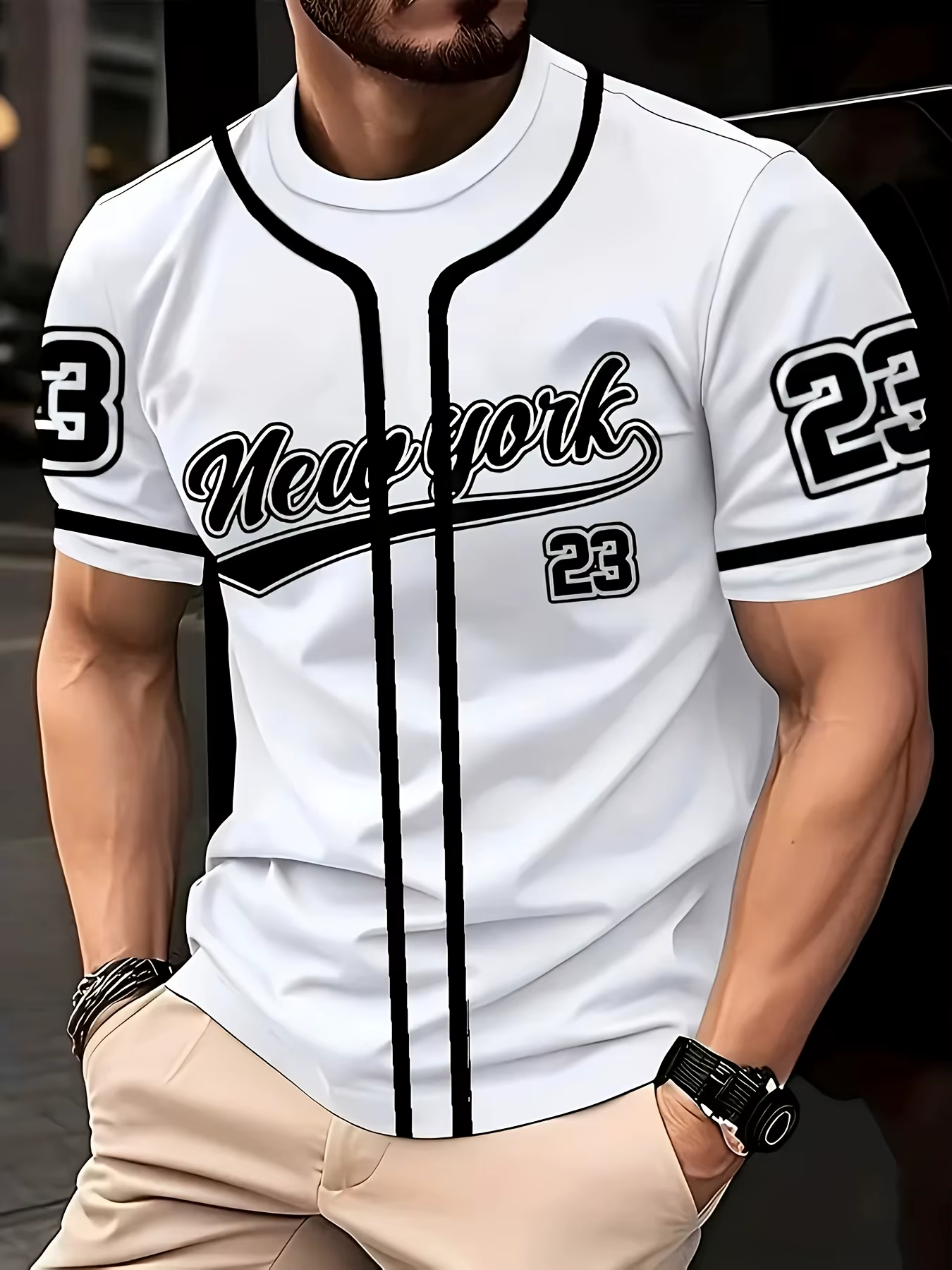 Nouveau T-shirt Homme 3D Numérique 23 Imprimé Sportif Décontracté Tendance Doux Confortable et Léger
