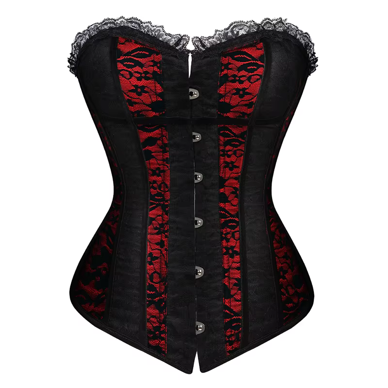 Robes corset à lacets pour femmes, robe de mariée grande taille, rouge et noir, corset sexy, haut bu