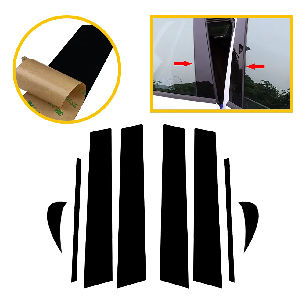 Autocollants noirs brillants pour revêtement d'habillage de porte et fenêtre, accessoires adaptés à 