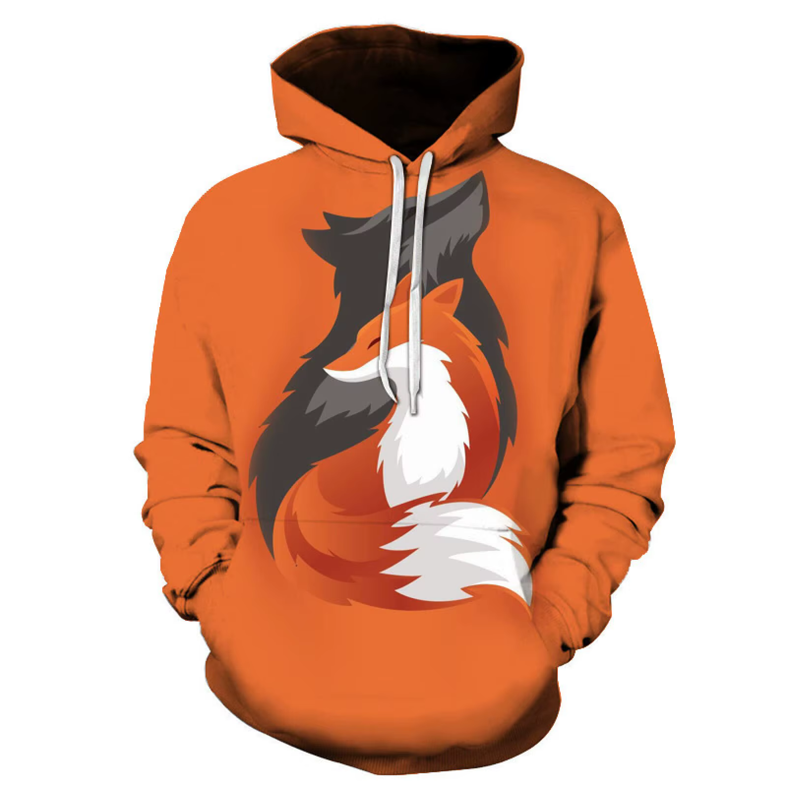 Sweat à capuche imprimé renard animal pour hommes et femmes, pull décontracté, sweats à capuche hip 