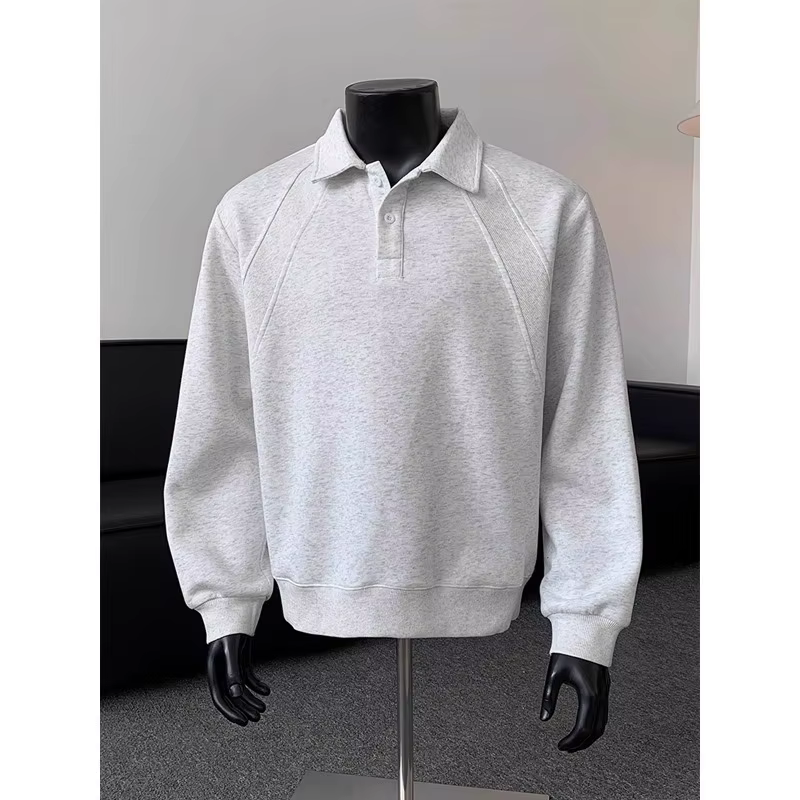 Pull Polo Homme à Empiècements, Silhouette Commuter