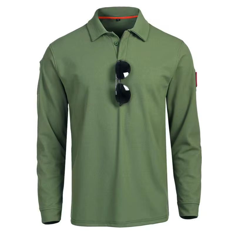 Hommes été respirant T-shirts à séchage rapide T-shirts à manches longues pull revers randonnée Camp