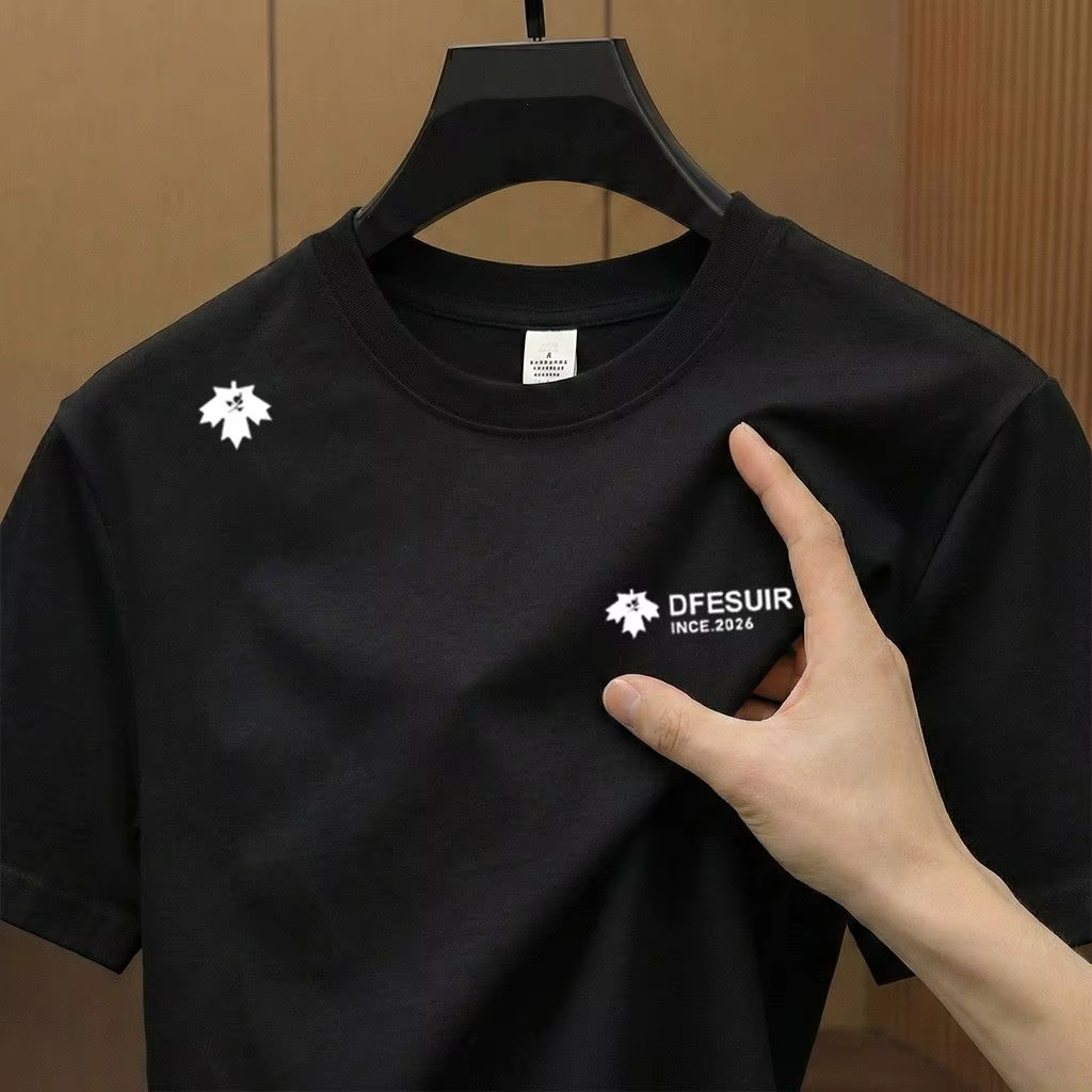 T-shirt pour homme de haute qualité, en coton pur épais, nouveau modèle d'été, avec imprimé, élégant