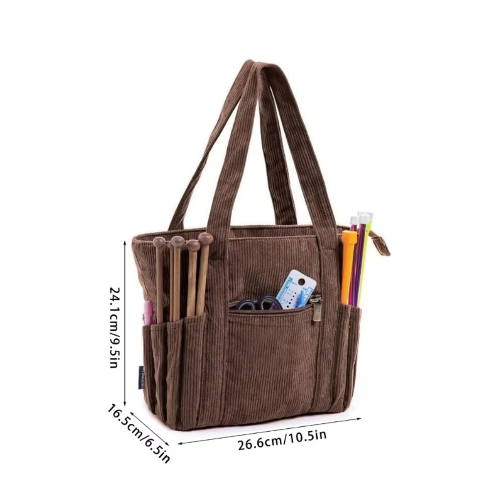 Sac de rangement pour projets de crochet et tricot, sac de voyage pour fil, crochets et aiguilles