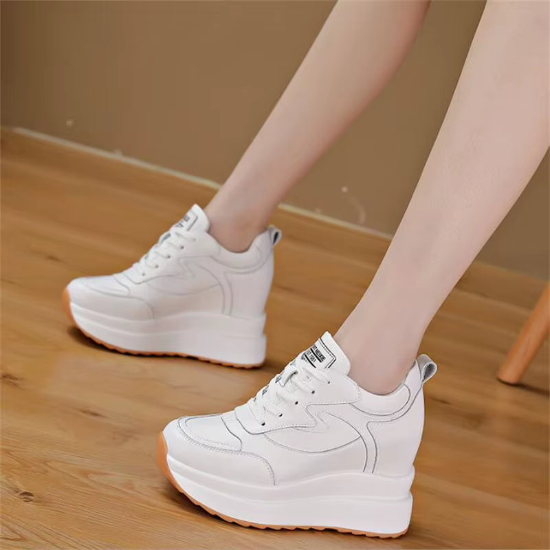 10CM talons chaussures à semelles compensées respirant hauteur augmentée Sneaker femme femmes plate-